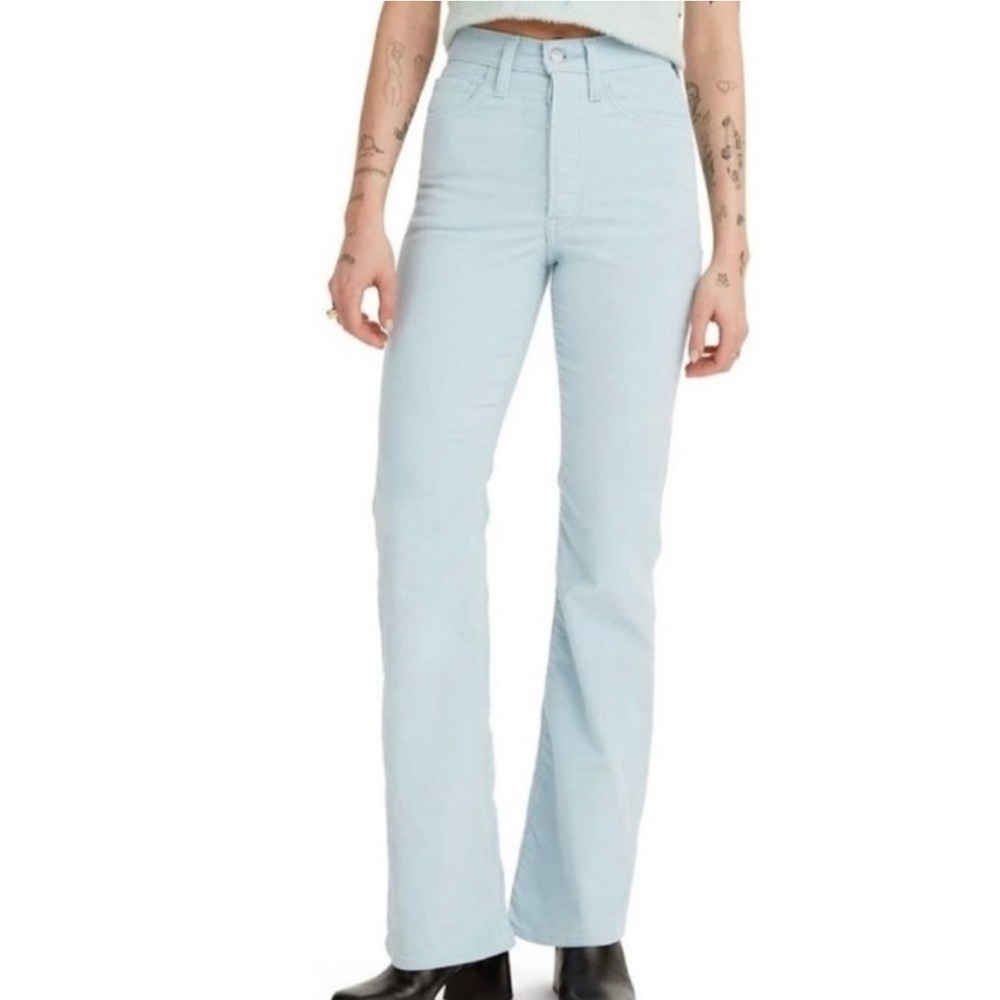 SIZE UP Levi Ribcage Bootcut Sterling Blue Corduroy Pants NWT